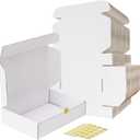 RLAVBL 9x6x2 Shipping Boxes Set of 50, White Corrugated Cardboard Box for Packing, Mailing, Business