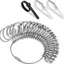 NuLink Ring Sizer Measuring Tool US Stainless Steel Ring Size 0-13 with Half Size, 3 Pcs Finger Ring Sizer Measure Gauge