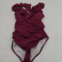 Blooming Jelly Women's Tummy Control Swimsuits Slimming Cute One Piece Bathing Suit Ruffle V Neck Swimwear S