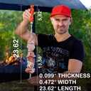 Long Stainless Steel BBQ Skewers 23.6" Shish Kabob/Kebab Sticks, Flat Heavy-Duty Metal Grilling Rods for Picanha & Shashlik, Brazilian BBQ, Set of 10