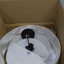 18" Drum Fabric Pendant Light, Large Modern Hanging Ceiling Chandelier Fixture with Dual Layer Fabric Shade, Ideal for Dining Room, Living Room, Bedroom, and Kitchen