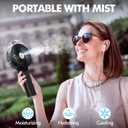 MORECORE Portable Misting Fan, Gifts for Mother Mom Wife Girl, 180 Foldable Handheld Personal Fan with Cooling Mist Spray for Women Skincare & Makeup, Men Travel Beach Cruise Disney Essentials