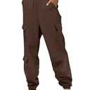 Aleumdr Womens Sweatpants Cargo Joggers Baggy Sweat Fall Pants Athletic Cotton Fleece Lined Casual Pants with Pockets, L