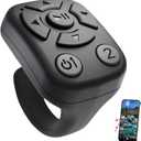 TikTok Scrolling Ring - Bluetooth Remote for TikTok Clips & Tunes, iPhone-Compatible Fingertip Wireless Bluetooth Controller, Ideal for iPad, iOS & Android,On iPhone, Have to Turn on AssistiveTouch (Black01)