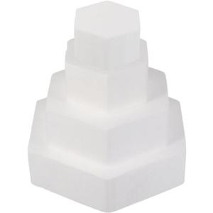 Tofficu Hexagonal Foam Cake Dummy 9.84X9.84X1.97In Reusable Fake Cake Model for Decorating Practice Party Display Wedding Prop