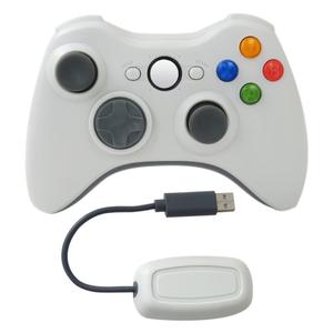 TalaBide 2.4GHz Wireless Gamepad Controller with Dual Vibration for Xbox 360, Compatible for Xbox 360 / for X-box 360 Slim/for PC Windows 7 8 10 Systems (White)