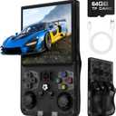 R36MAX Retro Handheld Game Console, Retro Gaming Console with 64G Built-in 18000+ Classic Games, 4.0 Inch 720x720 IPS Screen, Portable Handheld Linux System, 4000mAh Battery (Black)