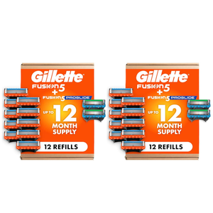 Gillette Fusion5 Men's Razor Blade Refills, 10 Count + Fusion5 ProGlide Razor Blade Refills-2 Count, (Pack of 2)