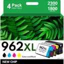 962XL Ink Cartridges Combo Pack Compatible for HP 962 XL HP962 HP962XL for HP OfficeJet Pro 9010 9015 9018 9020 9025 9014 9019 9028 9012 Printer Black Cyan Magenta Yellow(4 Pack)