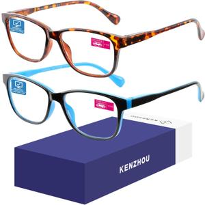 K KENZHOU Blue Light Glasses for Woman Men Bluelight Blocking Glasses for Computer Gaming Phones, Anti Eye Strain & UV Glare