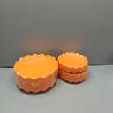 LIYH 50 Pcs Orange Scalloped Plastic Plates Heavy Duty Plates Reusable Unbreakable Plastic Plate for Party,Dishwasher Safe BPA Free (25Guests)