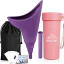 Female Urination Device for Women, Portable Female Urinals Pee Funnel Cup - Standing Up to She Pee Anywhere,Camping/Hiking Gear Gifts for Women (Purple)