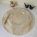 Snowkingdom Disposable Gold Placemats Set of 12 Metallic Round 13 Inch Foil Mesh Pressed Fall Table Mates 12 Pack Gold Doilies for Dining Table Wedding Birthday Party Holiday Home Decoration