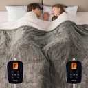 Bearhug Electric BlanketKing Size Heated Blanket 100"x 90" Warming Blanket Dual Controllers Velvet & Sherpa, 10 Levels & 0.5-12H Auto Off, Over-Heat Protect, ETL, Machine Washable (Taupe)