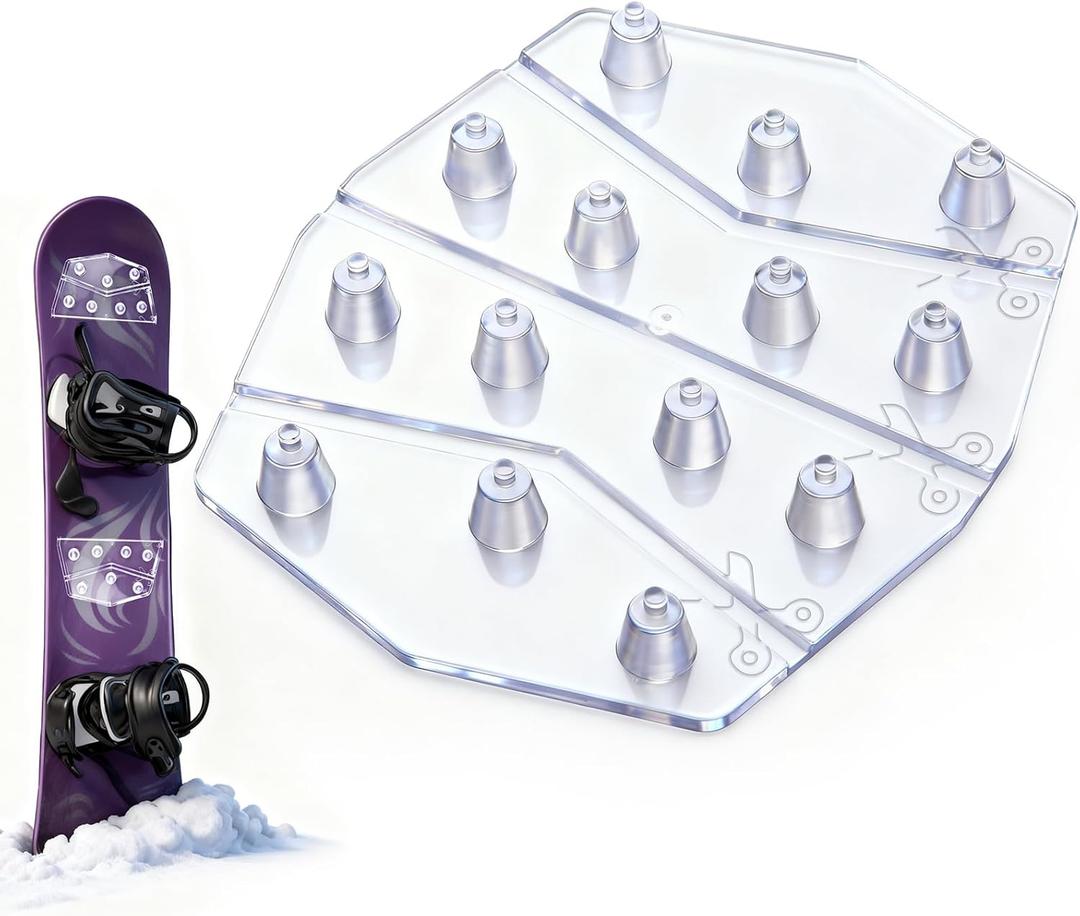 Transparent Snowboard Stomp Pad, Modular Mat Stomp Pad Snowboard with 3D Anti Slip, Cold Resistant Self Adhesive, Clear Design Keeps Board Graphics Visible for Men Women Winter Snow Board Ski