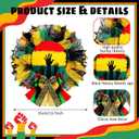 Wavwavw Black History Month Wreath for Front Door 13.7 Inch Black History Month Door Decorations Burlap Bow Wreath for Juneteenth Kwanzaa African American Hanging Sign Freedom Day Party Decor Supplies