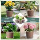 6/8/10 Inch Large Size Clear Nursery Pots with Drainage and Saucers, 9 Pack Plastic Plant Pots for Seedling Starter, Durable Plastic Pots for Indoors