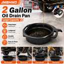 2 Gallon Oil Drain Pan, Black Plastic Anti Splash Oil Pans for Chang, Motor Oil Drip Catcher Pan Birthday Gifts for Men, Dad, Husband, Grandpa, Handyman, Him