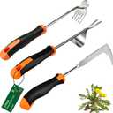 2026 Weed Puller Tool, 3 Pack New Garden Stainless Steel Weeder Tool Hand Weeder Tool,Multi-Purpose Weed Remover Tool Weeding Tools for Gardening(Rubber Handle)