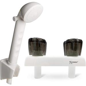 RV Shower Faucet with Head and Hose - Indoor Outdoor Camper Shower Faucet Set Water-saving On-Off Showerhead Replacement Kit for RVs, Fifth Wheels, Motorhomes,Travel Trailers,Campers,White