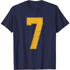Number 7 Numbered Uniform Sports Team Jersey 7th Birthday T-Shirt M