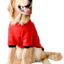 ANIAC Fall Sweater for Medium Dog Girl Boy, Red Big Shirt With Sleeves, Basic Hoodies, Warm Pet Clothes for Large Breeds 44-55 LB (5XL, Red) : Pet Supplies