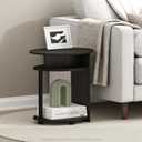 FURINNO Oval End Table, One, Walnut