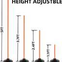 6 Pcs 5 FT Adjustable Agility Training Poles for Soccer,Basketball,Football, Horse,Dog-Speed and Agility Training Equipment Sports Training Poles with Rubber Bases and Bag
