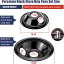 WB31M20 WB31M19 Black Stove Burner Drip Pans Repalcement for G-E Hot-point Stove - 26" 28" Electric Stove Drip Pans by Fetechmate, Porcelain Drip Pans for Electric Stove Top Save 10% Energy - 1 Year