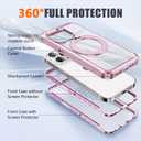 KPV for iPhone 13 Pro Case,3in1/Compatible with MagSafe/with 2X Front Case Protection/Invisible Magnetic Ring Metal Stand/Shockproof Military-Grade Protection(V-Rose Gold,Rotatable Stand)
