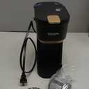 Single Serve One Cup Coffee Maker, for K Cups and Grounds, Mini Coffee Maker with Portable Handle, 6 to 12 Oz Brew Size, for Travel, Camping, Office, RV and Dorm, 120V, Black and Gold