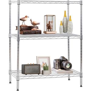FDW 3 Tier Wire Shelving Units Metal Storage Rack 23L x 13W x 30H Adjustable Pantry Shelves NSF Kitchen Shelf for Kitchen Garage Small Places Commercial,Chrome