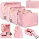 BAGAIL 8 Set Packing Cubes Luggage Packing Organizers for Travel Accessories-Blush Pink