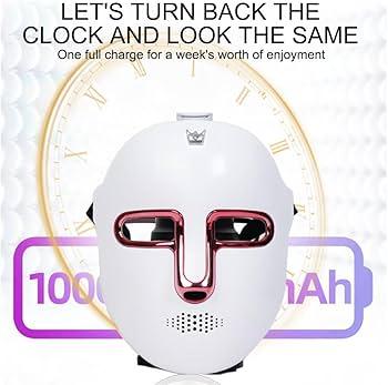 LED Face Mask, 7 Colors LED Face Light Therapy Mask, Red Light Therapy Mask Facial Beauty, Rechargeable LED Face Mask for All Skin Types, Anti-Aging, Rejuvenation, Brightening Skin, Firming