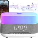 Versatile Essential Oil Diffuser, 300ml Aroma Diffuser with Bluetooth Speaker and Alarm Clock, 7 Colors LED Light Aromatherapy Diffusers & Cool Mist Humidifier 3-Level Brightness, Auto-Off Protection