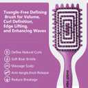 2 x Curly Defining Brush, Tangle-Free Defined Curls, EdgeLift, Volume, Enhancing Waves (Purple)
