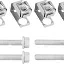 4 Sets Exhaust Manifold Flange Bolts & Nuts 03442 Hardware Kit Compatible with Jeep Wrangler, Dodge Durango Dakota, Ram 1500, Replace# 55366000AA 6036717AA