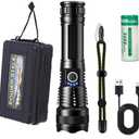 Yttrtitan 2025 Ultimate Survival Flashlight, Rechargeable LED Waterproof Flashlights 90,000 High Lumens with 5 Modes for Emergency Security Home Camping Hiking