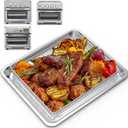 Air Fryer Tray Replacement for Cuisinart TOA-60/TOA-65/TOA-70 Oven, Stainless Steel Air Fryer Basket and Tray for Ninja Combi Cooker SFP701 Air Fryer Basket for Oven Air Fryer Pan Accessories for Oven (11.5*10*2)