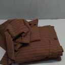 Stripe Duvet Cover Queen Size 90inch x 90inch,100% Washed Cotton Pinstripe Duvet Cover with Zipper Closure and 2 Pillowcases, Color of Cocoa Brown-Black Stripe