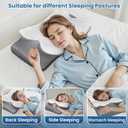 Cervical Neck Pillow - Neck Pain Relief, Queen Size | Low-profile memory foam contour bed pillow for neck & shoulder comfort. Cooling, washable cover. For side & back sleepers