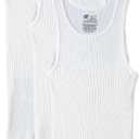 Hanes Men's Cotton Tank Undershirts Pack, Moisture-Wicking Ribbed Tanks, lightweight Cotton Tank Undershirts, 3-Pack (X-Large, White)