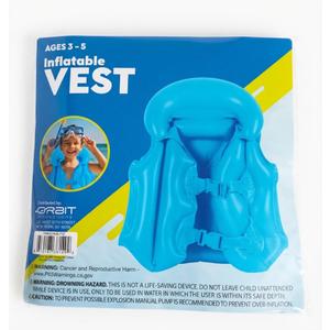 Inflatable Water Play Vest Boys Ages 3-5 New Blue Kids Swimming Pool Summer
