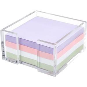Acrylic Sticky Note Holder, 3 x 3 Crystal Clear Acrylic Notepad Holder Acrylic Sticky Note Dispenser for Dorm Room and Office Desk Organizer