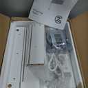 White Floating Nightstand with Charging Station and LED Lights (White)