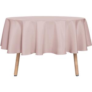 sancua Round Tablecloth - 60 Inch - Water Resistant Spill Proof Washable Polyester Table Cloth Decorative Fabric Table Cover for Dining, Buffet Parties and Camping, Blush (Fits 20-48 Inch Tables)