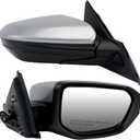 Passenger Side Mirror Compatible With 2016 2017 2018 2019 2020 2021 Honda Civic Coupe Sedan Hatchback,Mirror with Power Glass,Non-Heated,Manual Folding(Silver) (Right-3Pins)