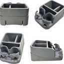 Center Console for Cars, Car Center Console Organizer, Console Cup Holder for Trucks, Floor Cup Holder for Truck, Minivans, Suvs, Vehicle Organizer (Gray) (Grey)