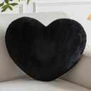 Xiashrk Heart Pillow, Heart Shaped Pillow for Bed Couch, Soft Decorative Heart Throw Pillow, Cute Decorate Pillows, Heart Pillows for Bedroom Living Room (Black, Large 19.6"x15.7")