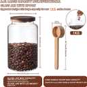 Large Glass Coffee Storage Jar with Lids Spoon Thicken Glass Coffee Canister Borosilicate Glass Food Containers for Ground Coffee Beans Nut Pasta Sugar Candy Spice Rice Loose Tea (2800ml/94oz)